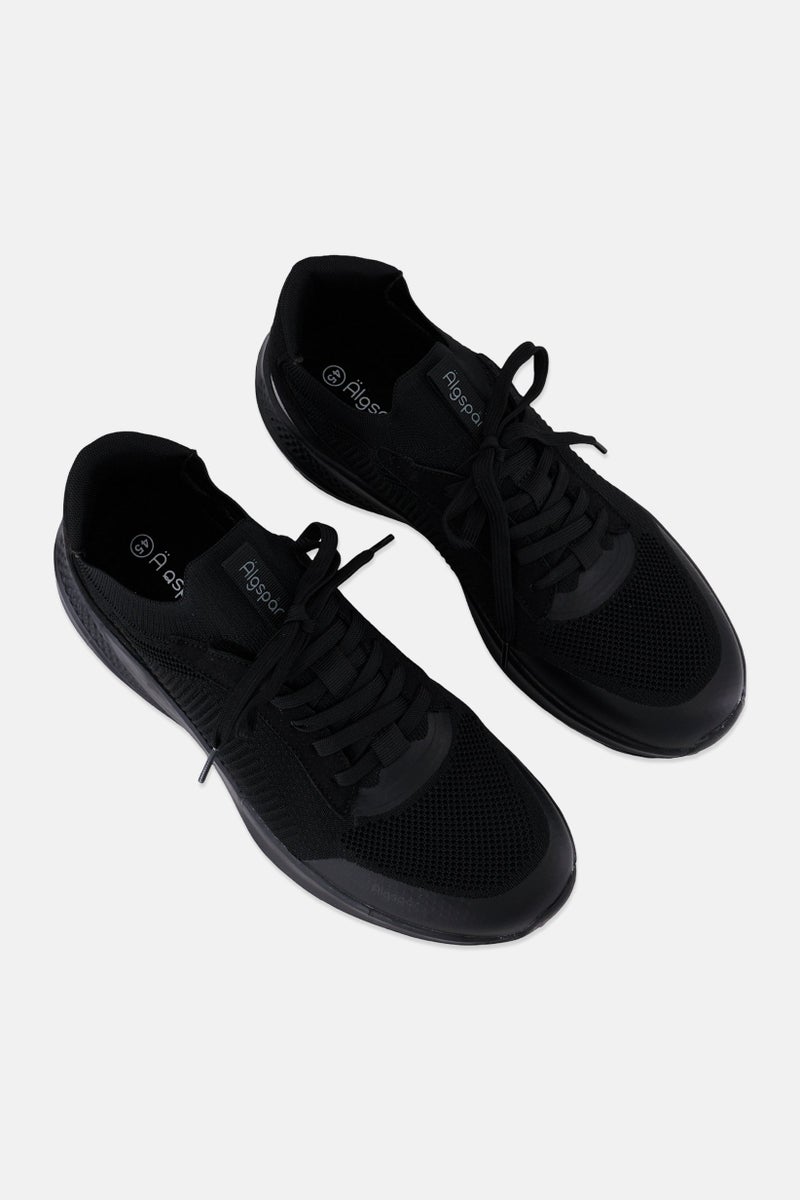 Algspar Men Lace Up Sneakers Shoes, Black - Image 4